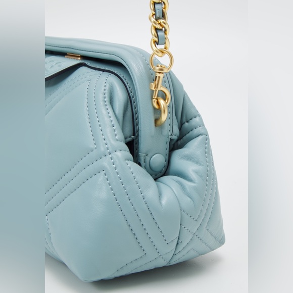 NWT Tory Burch Fleming Soft Small Frame Crossbody, Northern Blue, $528 - Picture 2 of 5